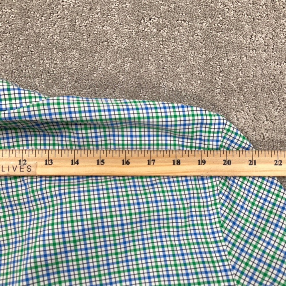 Ralph Lauren Shirt Men XLarge Blue Green Plaid Check Button Down Stretch Cotton - Picture 6 of 9
